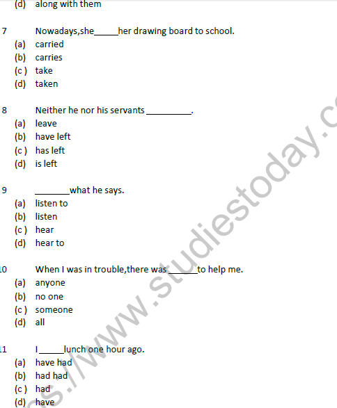 english grammar multiple choice questions with answers pdf